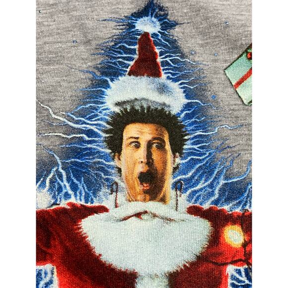 Christmas Vacation T-Shirt – Gray – Electrocution Santa Graphic Size 4XLT - Picture 2 of 7